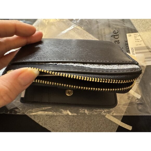Kate Spade Madison Small L-Zip Wallet KH615 001 Black NEW $189 - Picture 10 of 16